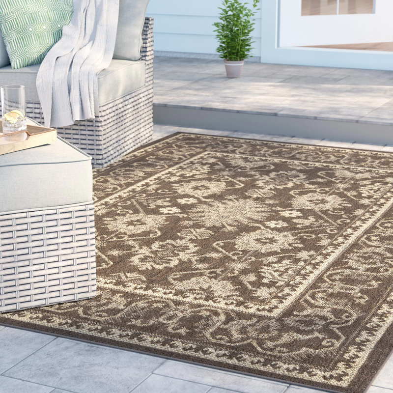 Cherene Performance Oriental Indoor/Outdoor Area Rug, Rectangle 6'7" x 9'6"