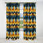 Motif à chevrons de fusion industrielle doré et bleu - Rideau occultant à chevrons - 1 panneau-107554971