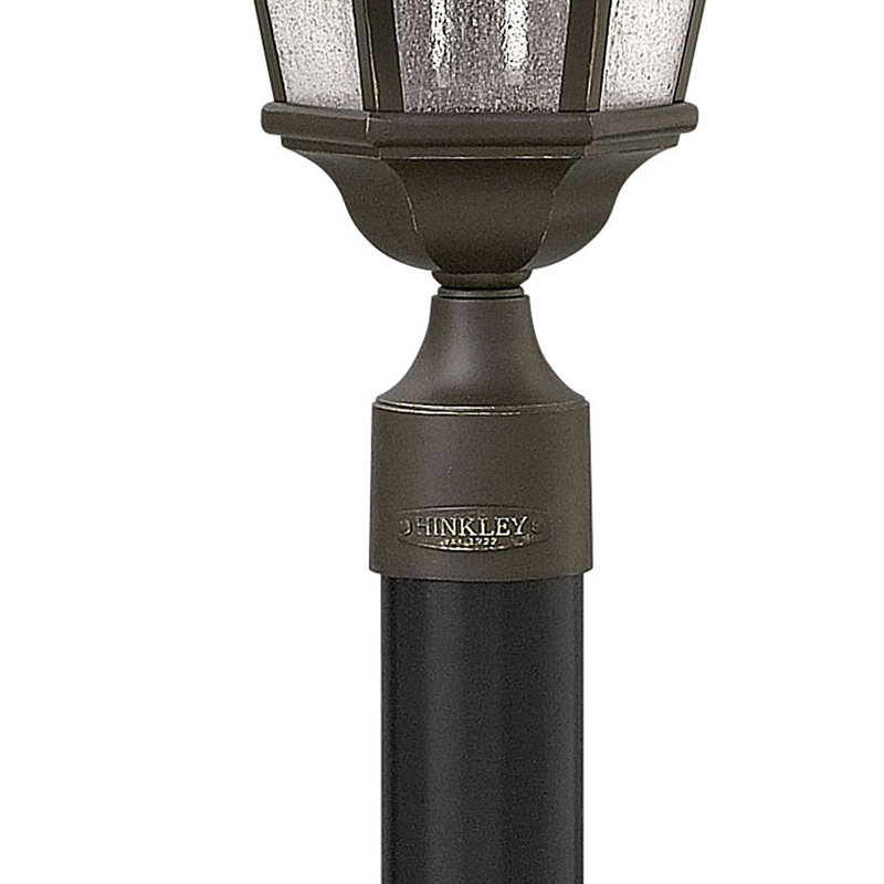 Edgewater 27.75-Inch Oil Rubbed Bronze Outdoor Lantern with Clear Seedy Glass