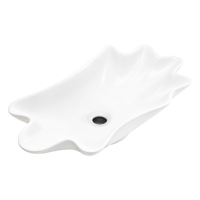 Vasque à poser de 61 x 33 cm (24 x 13 po), forme coquillage, design américain, finition haut de gamme, sans perçage pour robinetterie, style spa, surface non poreuse, antitache