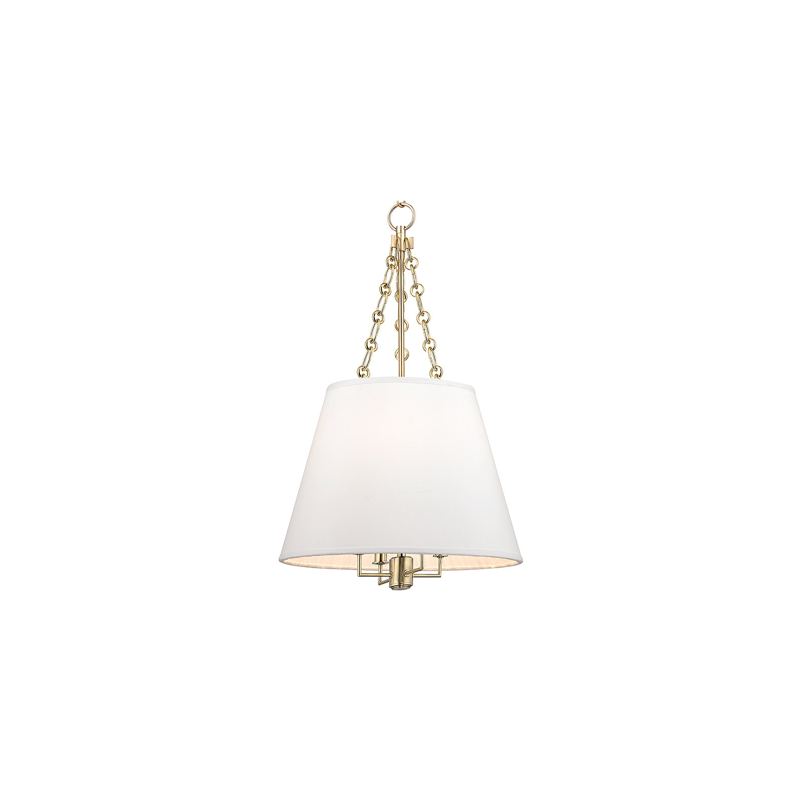 Trejuan 4 Light Faux Silk Pendant, Aged Brass