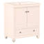 Meuble-lavabo 30 po avec lavabo, armoire avec portes et tiroir, cadre solide et panneau de fibres à densité moyenne, blanc
