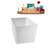 55" Streamline Soaking Glossy White Freestanding Tub and Tray With Internal Drain-101412886