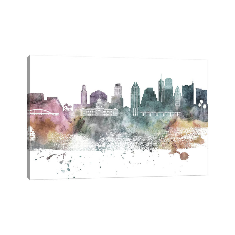 Philadelphia Pastel Skylines, H 8 po x l 12 po x P 0,75 po, Austin