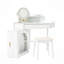 White Corner Makeup Vanity Desk With Mirror, LED Lights, And Stool | Gift Idea