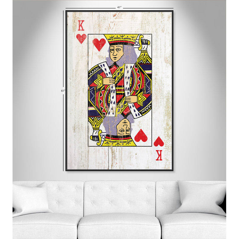 «Card King of Hearts - Floater Frame», impression sur toile, H 61 po x l 41 po x P 2 po