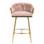 Ensemble de 2 tabourets de bar 26 po à hauteur de comptoir avec dossier ondulé à la main, base chromée dorée et repose-pieds 26 po-746966072