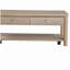 Table basse classique en bois naturel à 1 pièce avec deux tiroirs et une tablette ouverte