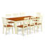 Ensemble de table de salle à manger 9 pièces comprenant une table rectangulaire avec rallonge papillon et 8 chaises en bois, noir et cerisier-1723813659-1723813656-1723813651