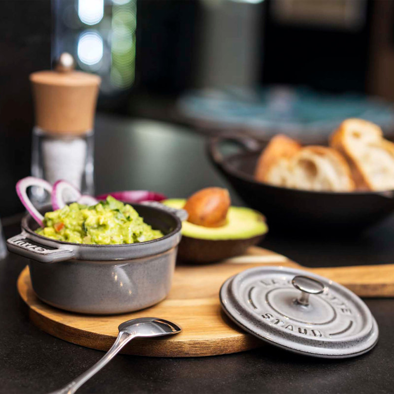 La Cocotte Cast Iron Round Cocotte, 0.25 quarts, Graphite Gray
