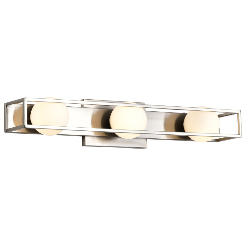 Elys - 24 Inch 3 Light LED Vanity with Frosted Glass, Brushed Nickel