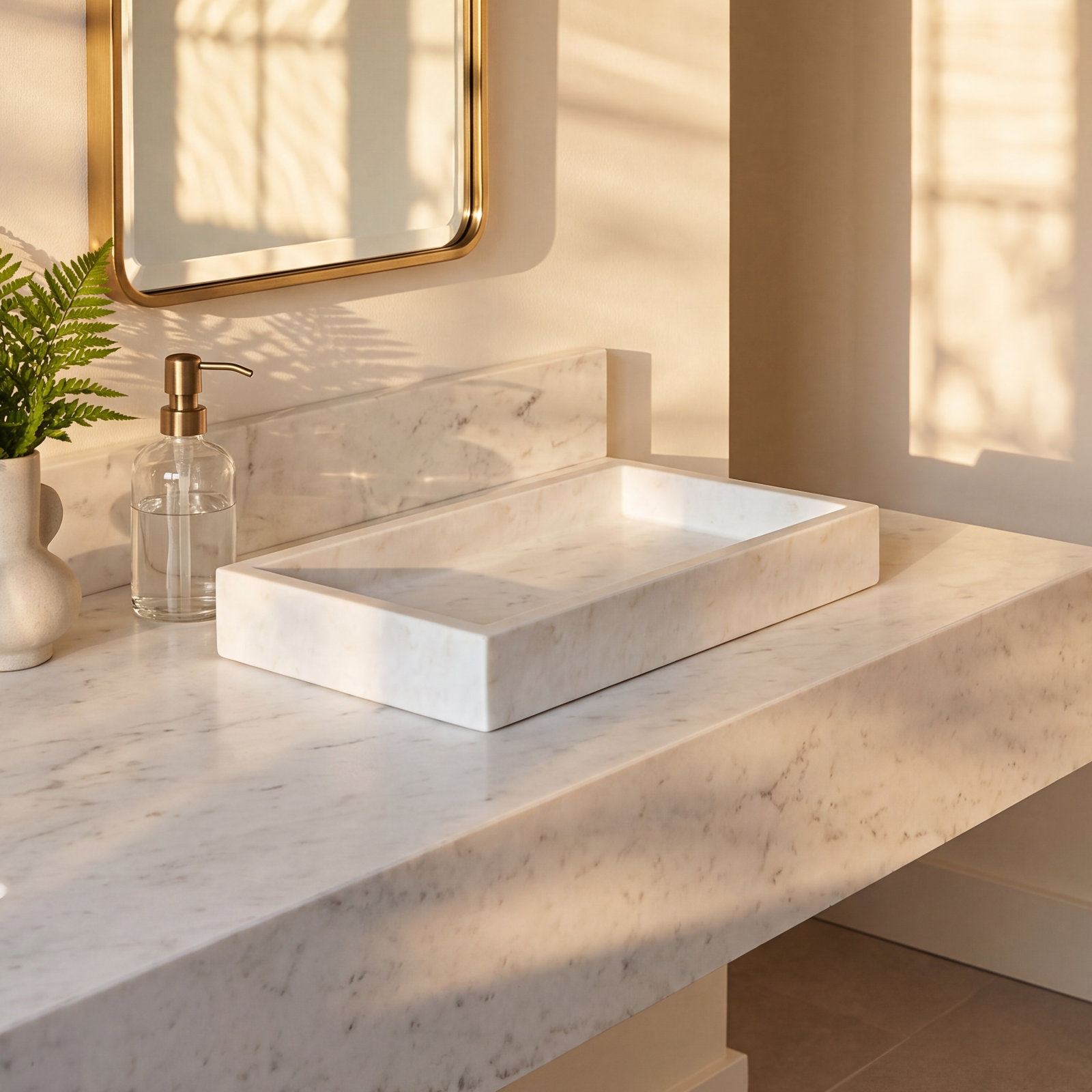 Nyla Marble Bathroom Tray