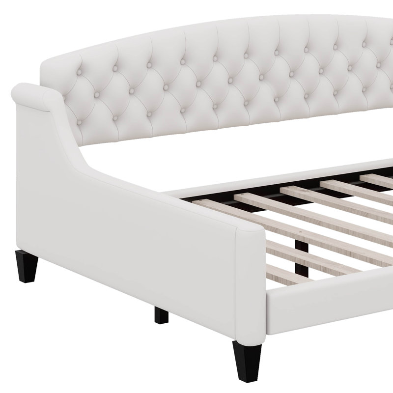 Full Size Modern Luxury Tufted Button Daybed, Beige