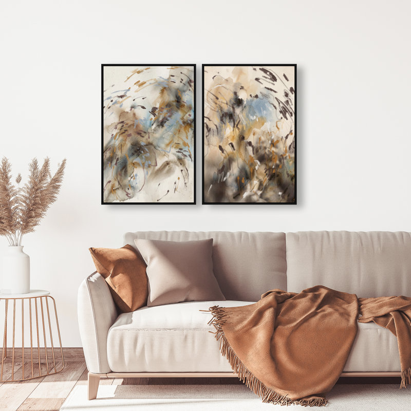 Mindfulness Set Set by Oliver Gal, 110"H x 74"W, Black Floater Frame