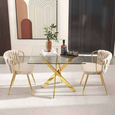 36in Square Glass Pedestal Dining Set