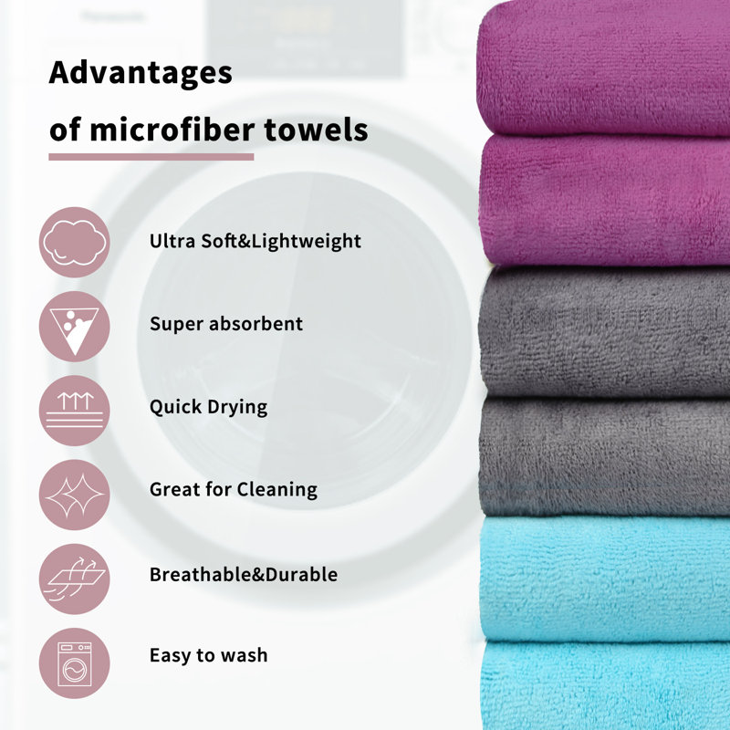 Makendy Bath Towel, Purple/Gray/Light Blue