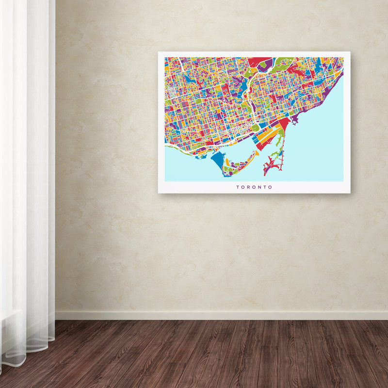 « toronto street map », impression sur toile tendue, H 35 po x l 47 po x P 2 po