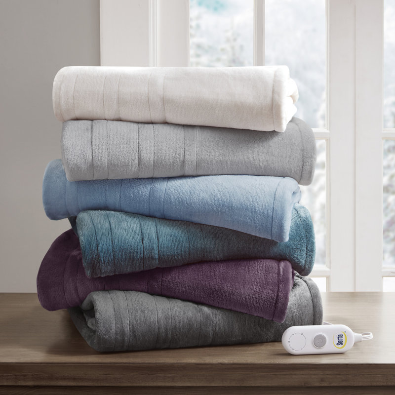 Serta Plush Heated Throw, Purple