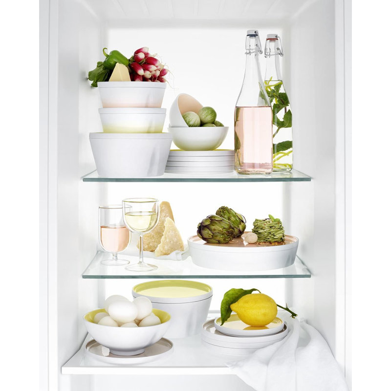 White Porcelain Salad Bowl with Lid, 87 oz