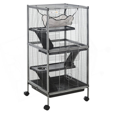Cage à roulettes pour petits animaux Pawhut