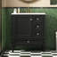 Meuble-lavabo moderne 30 po avec lavabo en céramique - armoire noire 3 tiroirs et article élégant