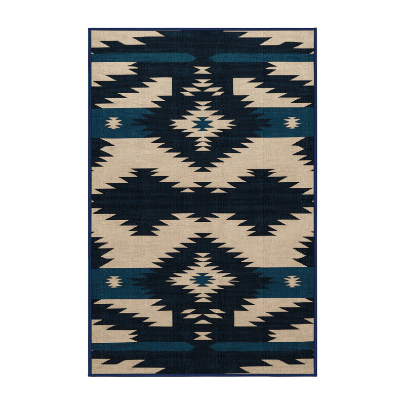 Washable Mountain Shadow Southwestern Area Rug, Rectangle 8' x 10'