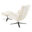 Fauteuil pivotant confortable avec chenille beige doux, structure, tissu en chenille à base en métal argenté, structure élégante
