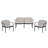 Luna Outdoor Patio PP 3PCS CHAT SET, Black Frame With Beige Cushion, (2Pcs Club Chairs And 1Pcs Loveseat)-1455909880