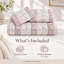 Housse de couette chic à carreaux vichy, fermeture éclair invisible et attaches aux coins, toutes saisons, lavable à la machine, rose-125195147