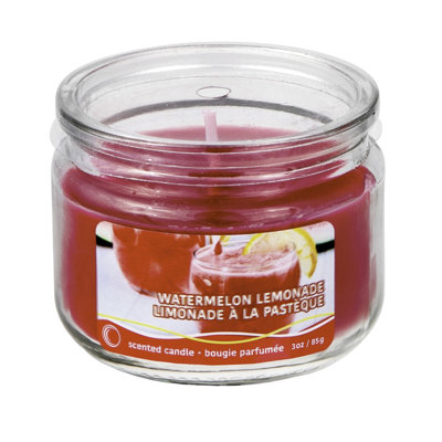 Pot en verre parfumé 3 oz avec couvercle (pastèque limonade) - ensemble de 2