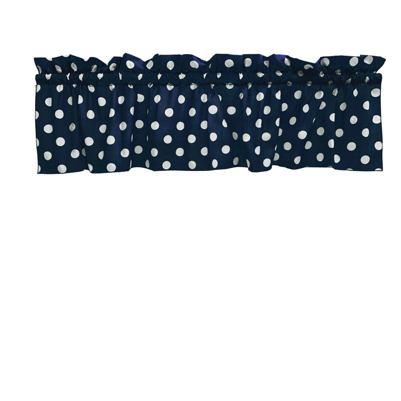 Cantonnière sur mesure en mélange de coton à pois 58 po Chrisman, L 58 po x L 16 po, Bleu marine/blanc