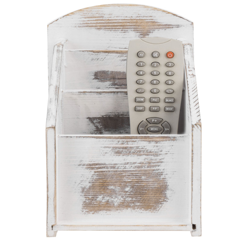 Casler Whitewashed Remote Control Holder