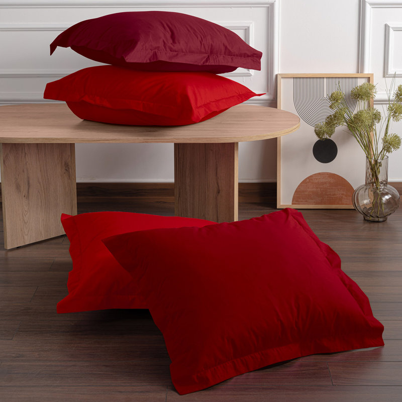 Premium 100% Cotton Pillowcase Set (2 Pieces), Dusty Rose, 23.6 x 23.6 inches | Soft Ranforce Fabric, 155 Thread Count | Elegant Envelope Closure, Machine Washable, Perfect for Cozy Bedrooms & Chic Decor