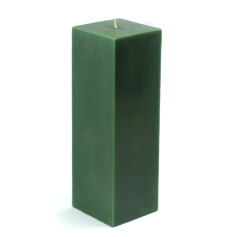 Bougie cylindrique sans parfum, Carré vert forêt