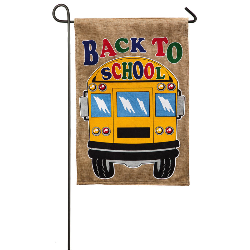 Drapeau de jardin à double face Back to School Bus