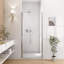 Porte de douche semi-pivotante l 32 po x L 72 po, réglage de la largeur de 1 po, système de centrage automatique en verre trempé réversible de 6 mm à gauche / droite, clignotant magnétique pour fermeture en douceur-129379730