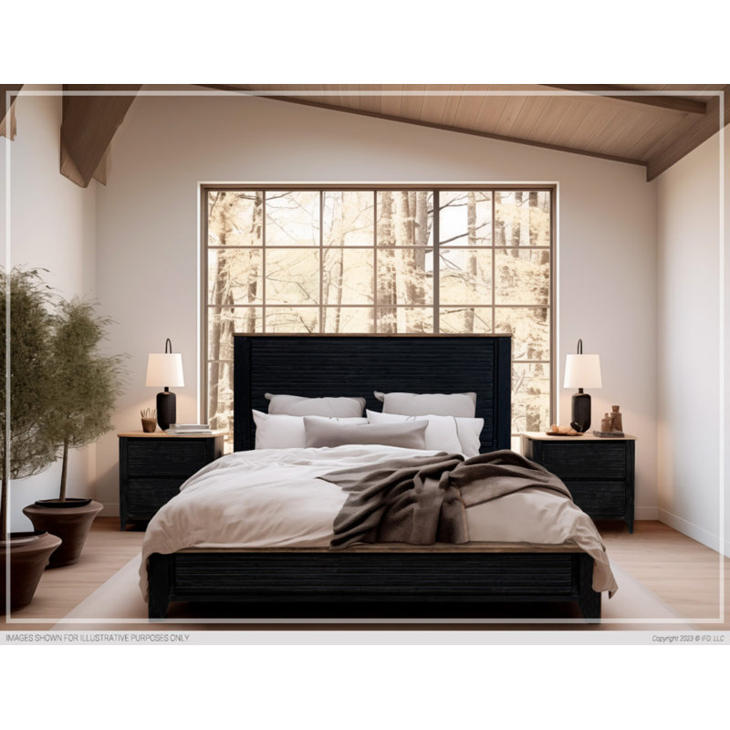 Lit standard en bois massif Ewold, Grand