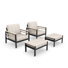 Ensemble de chaise longue d'extérieur et repose-pieds avec coussins Sunbrella