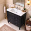 Meuble-lavabo sur pied de 76 cm (30 po) avec lavabo simple et comptoir en céramique-67317818