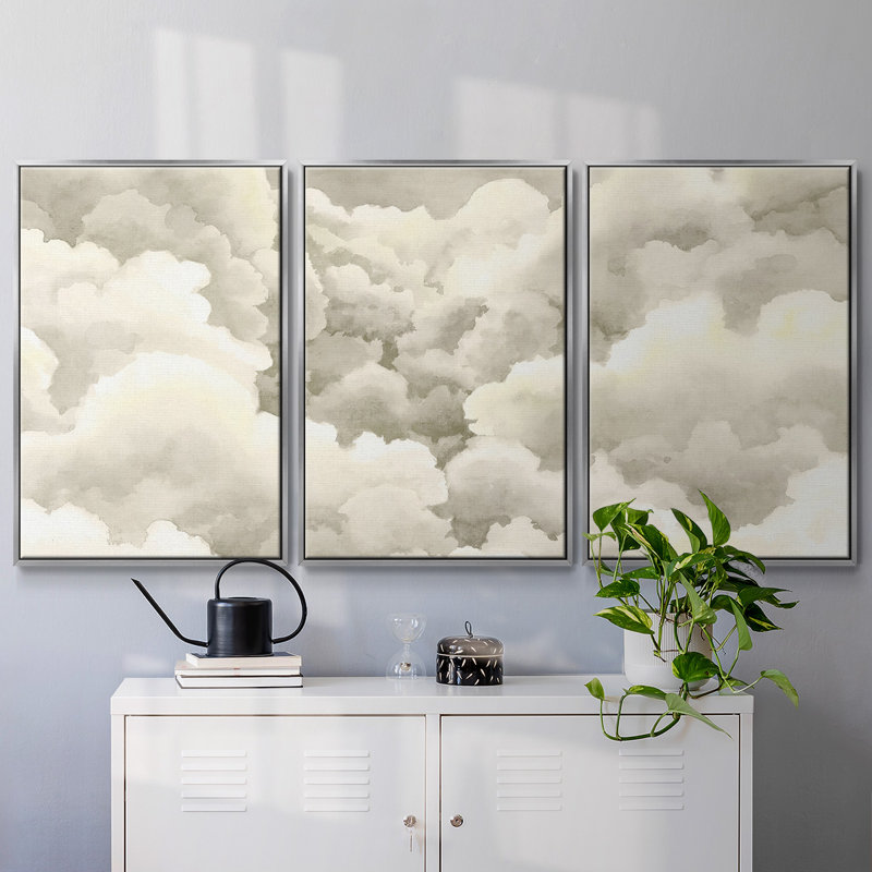 Storm Brew III - Toile encadrée multi-pièces, H 36 po x l 75 po, Encadrement argenté