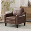 Wide Upholstered Accent Chair Faux Leather Armchair-230165343