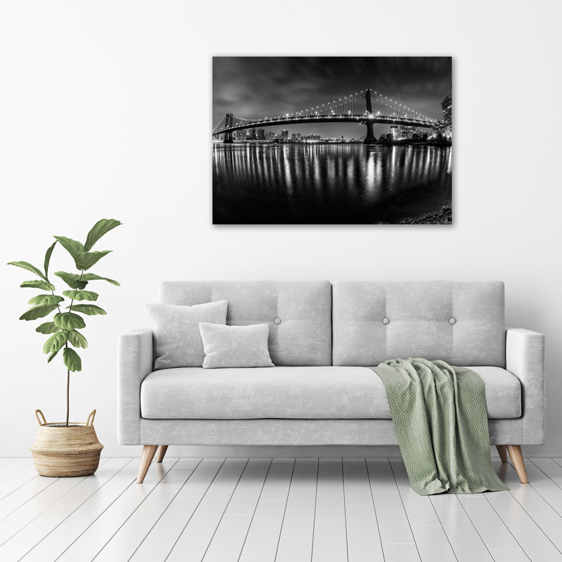 Manhattan By Night - Wrapped Canvas Print