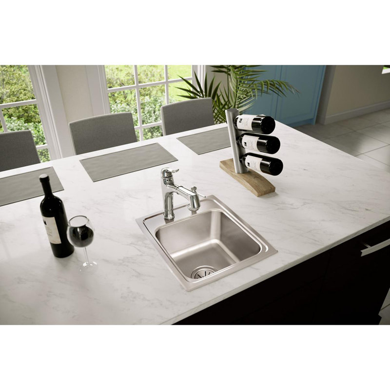 Lustertone 15" L x 17.5" W Bar Sink, 2 hole