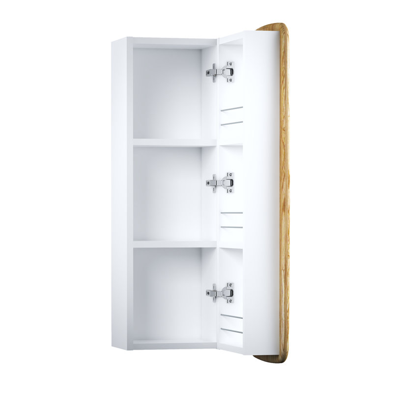Khandare Bathroom Cabinet, Right, Alpine White/Natural Oak Wood/Grey