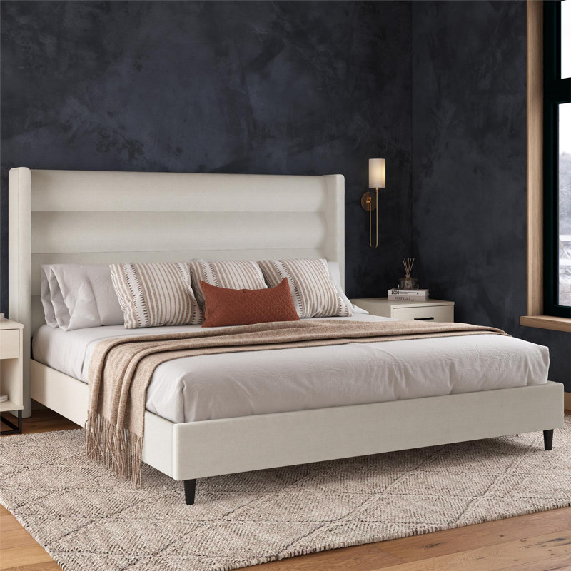 Novogratz Louis King Upholstered Wingback Bed & Reviews | Wayfair