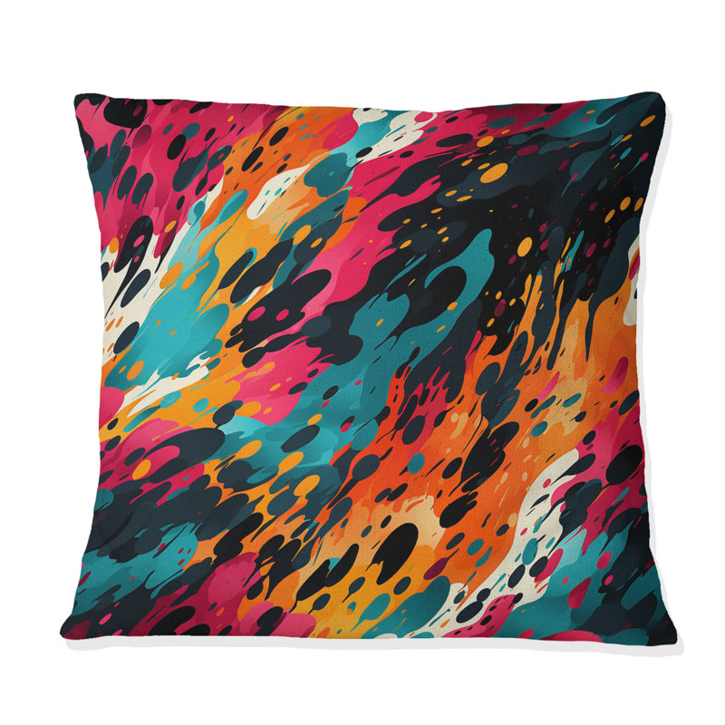 Captivating Neon Pattern - Printed Throw Pillow, 18"H x 18"W