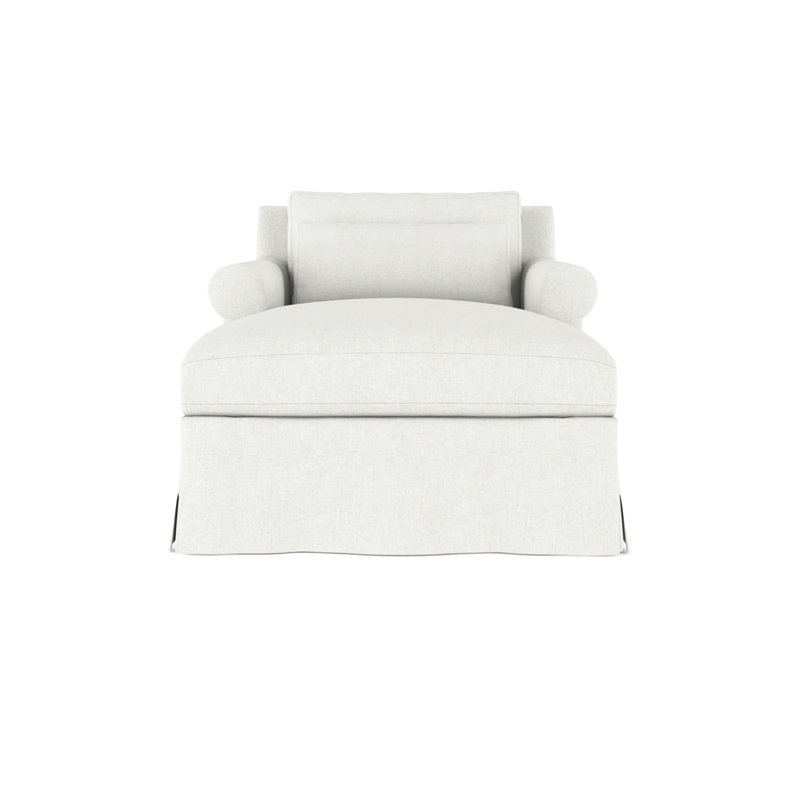 Ludlow Chaise Lounge, Plush Velvet Blue Print, Weathered