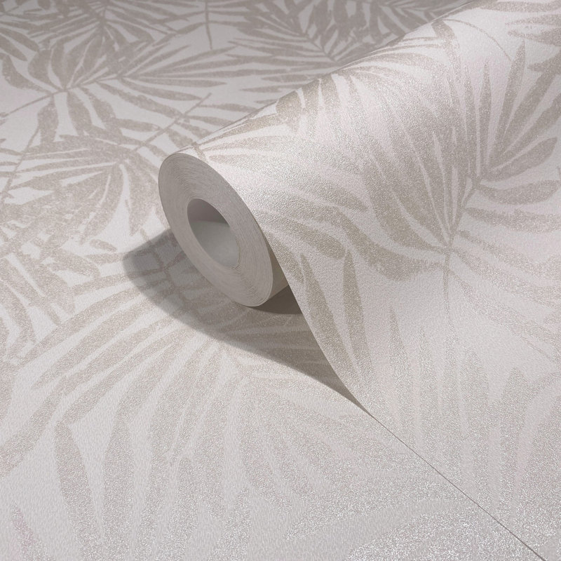 Norbie Industrial Effects Floral Leaf Pearlescent Wallpaper Roll 10.05cm x 53cm