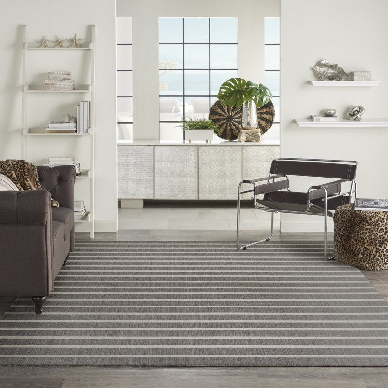  Positano 12' x 15' Charcoal Ivory Modern Rug, Rectangle 12' x 15', Charcoal Ivory