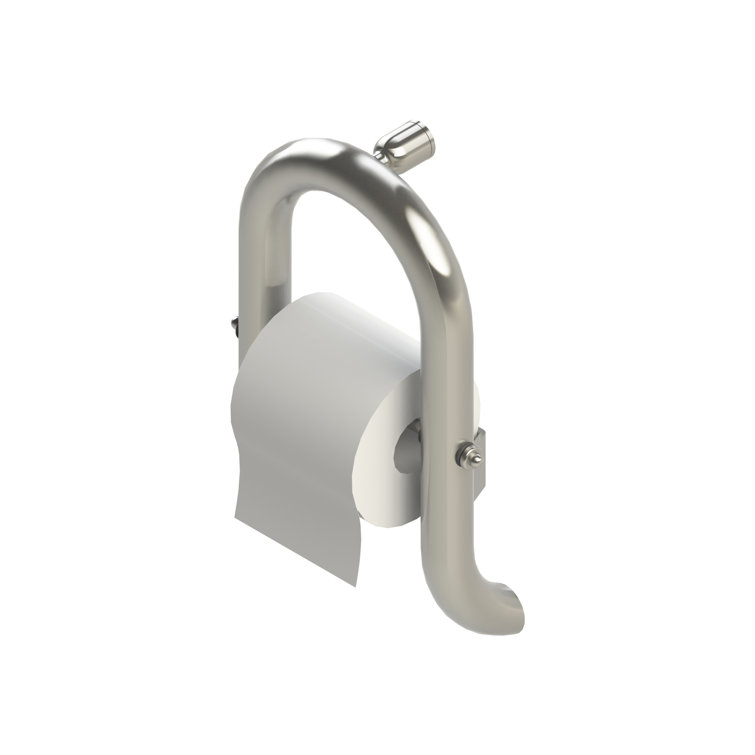 INVISIA Toilet Roll Holder 13" in Chrome, Designer Luxury Grab Bar 2-in-1 (500 lb. Capacity)